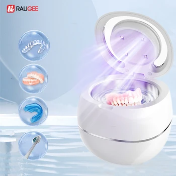 Ultrasonic Cleaner For Retainers Dentures Jewelry Cleaning Machine Mini Portable UV Ultrasonic False Teeth Retainer Cleaner 1