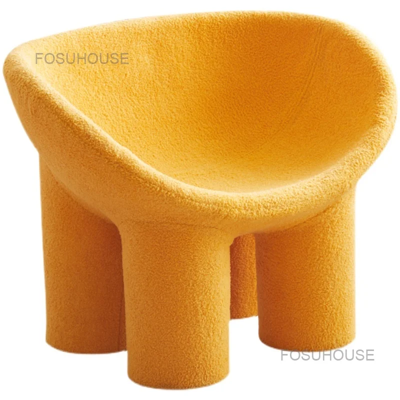 Designer Flannel Single Sofa Chair Nordic Elephant Leg Living Room