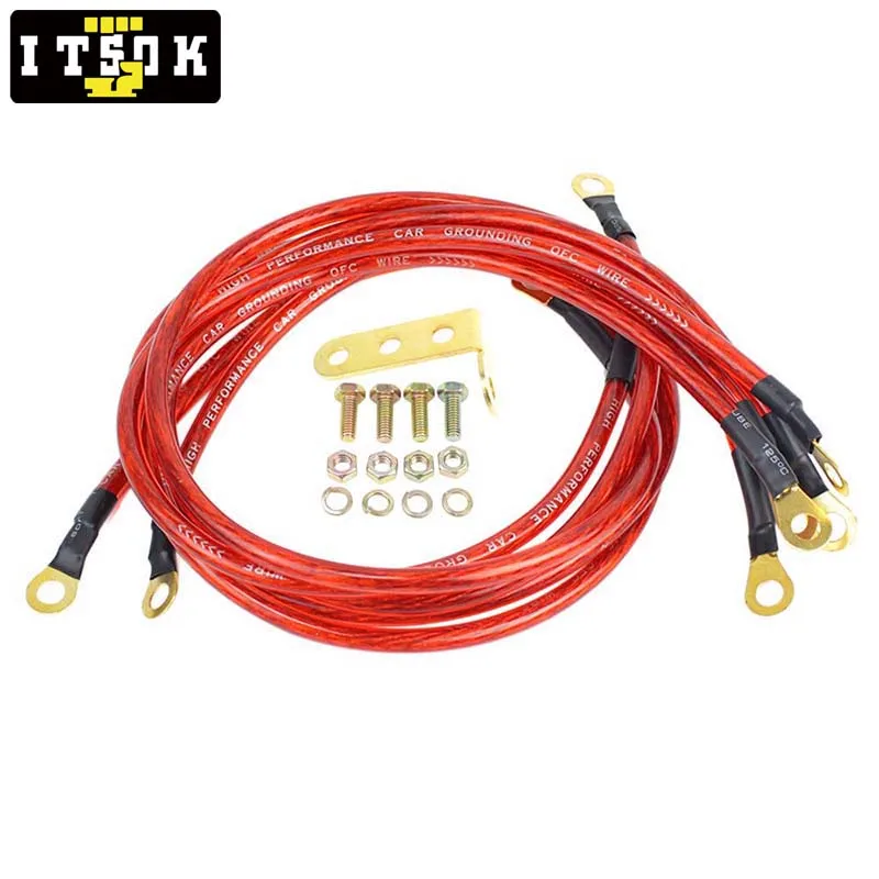 Kit Cavi Messa A Terra Auto 5 Punti – Universale Per Migliorare Avviamento E Candele, Blu - 2