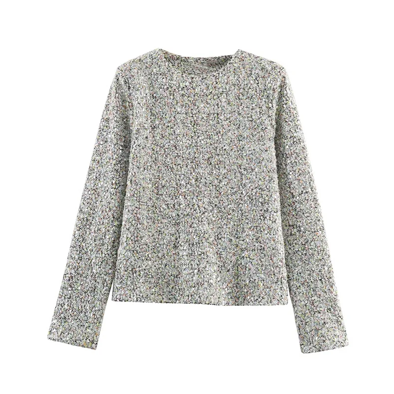 Chic Fashion Sequin Mini Skirts Two Piece Sets For Women 2025 New Long Sleeve Top Women's Suits Elegant Woman Outfits ﻿ ﻿