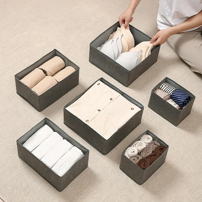 Foldable Clothes Organizer Removable Storage Bag Closet Non-Woven Organizer Lingerie Divider For Panty Stocking TightsBraStorage 2