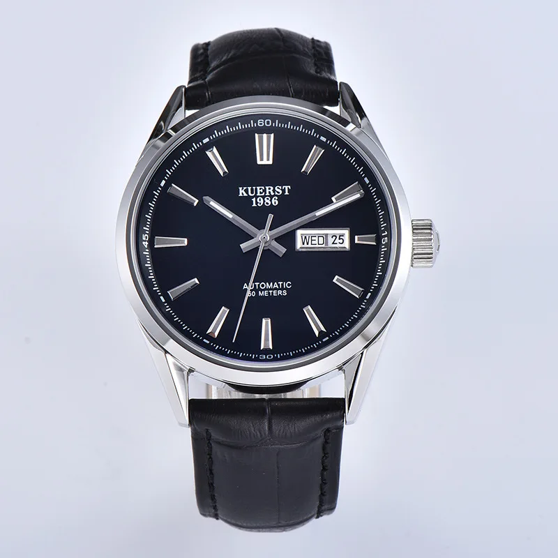 Elegant Men Women Automatic Watch 50 meters Waterproof Business Watches Cow Leather Band Wristwatch
