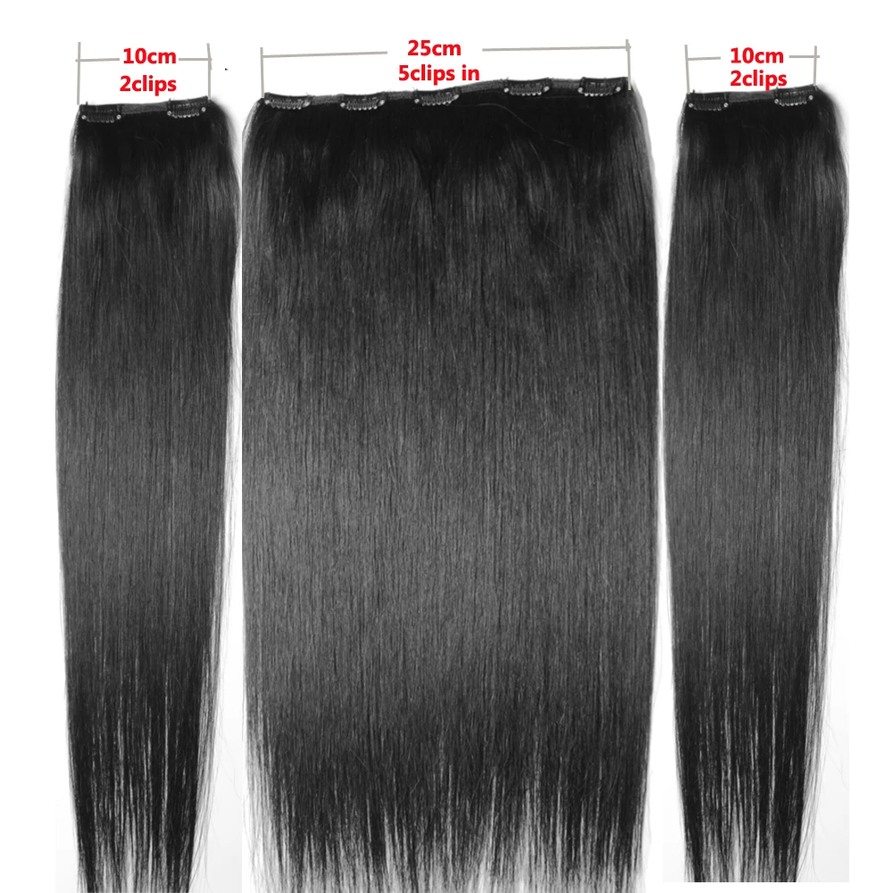 Chocala 20"-28" Brazilian Remy Human Hair Extensions 3Pcs Set Clip in human hair 100g-200g No Lace