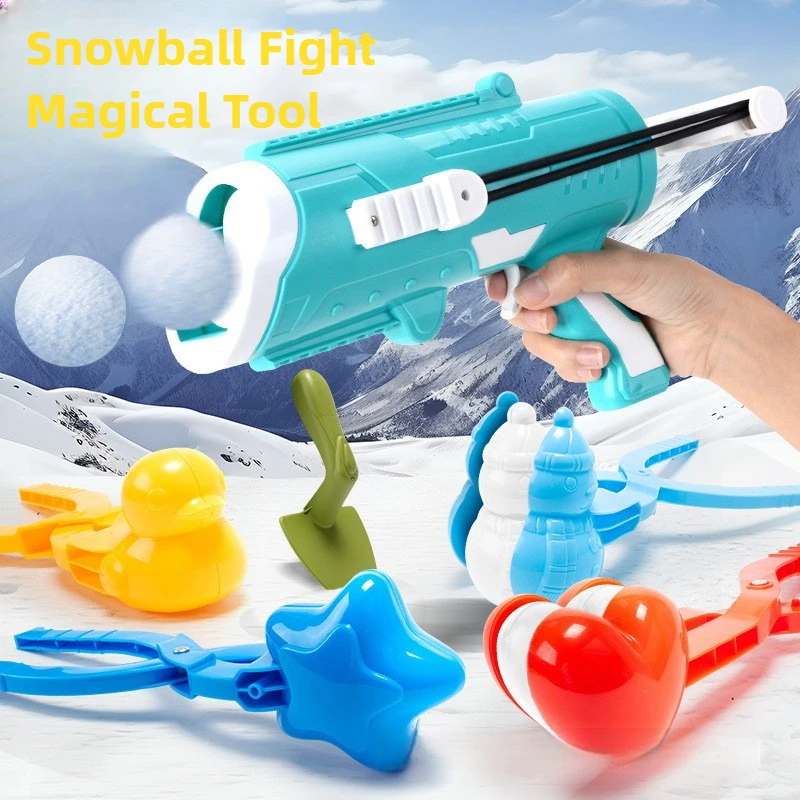 Snowball Launcher Gun Toy Kid Clamp Snow Ball Grasping Clamps Tool Cartoon Toy Winter Outdoor Interaction Game Sports 3