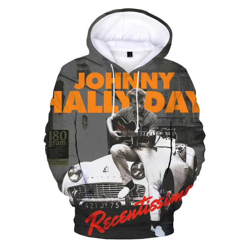 thumbnail image 1 of Sudadera con capucha para hombre y mujer con estampado 3D del cantante francés Johnny Hallyday, jersey informal de gran tamaño, sudadera popular de moda, ropa de tendencia para hombre, 1 of 5