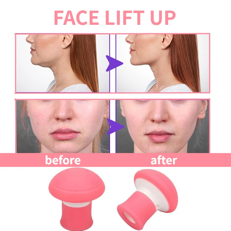 Esercitatore per il viso rosa per sollevare la pelle del viso per rassodare - Esercitatore per la mascella per donne e uomini Portatile in silicone per il viso Sh_voghion.com