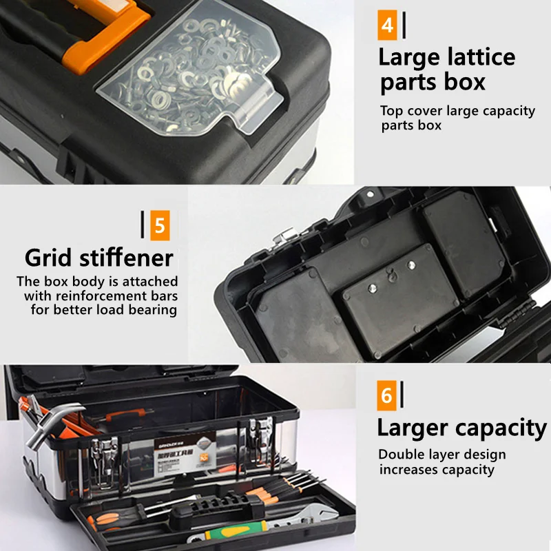 Suitcase Tool Box Toolbox Industrial Grade Multifunctional Tools Storage Box Metal Tools Organizer Boxes tool storage box storage organizer box