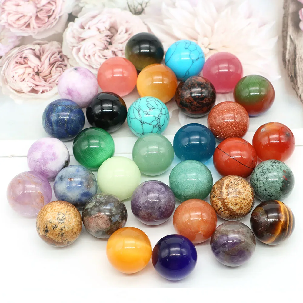 

20mm Mini Stone Crystal Ball Natural Amethyst Sphere Reiki Healing Quartz Gemstone Round Beads Mineral Specimen Jewellery Making
