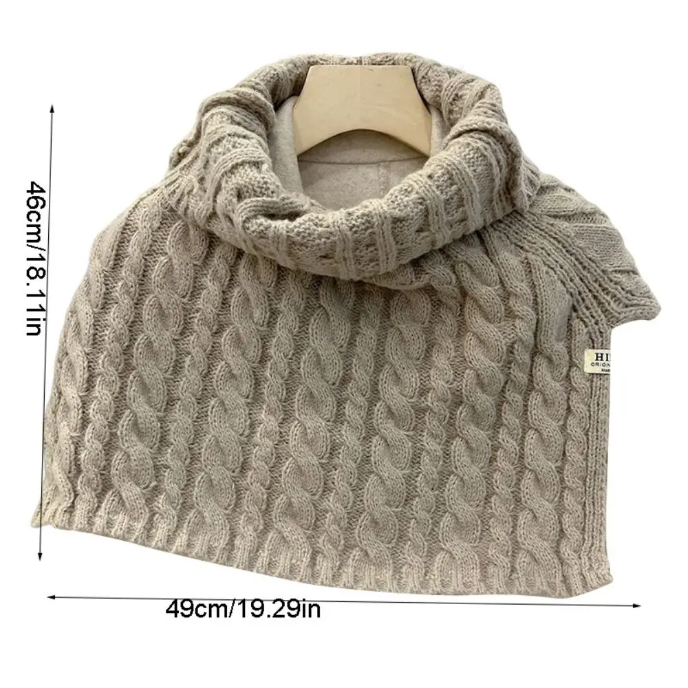 Twist High Collar Shawl Elegant Irregular Solid Color Shawl Wraps Knitted Cape Korean Style Scarves Neck Wraps Girl