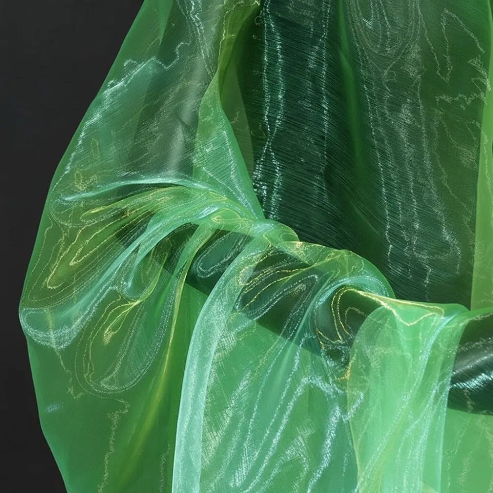 Two-Color Gradient Organza Fabric - Colorful Lightweight Mesh with Decorative Edge (100x150cm)