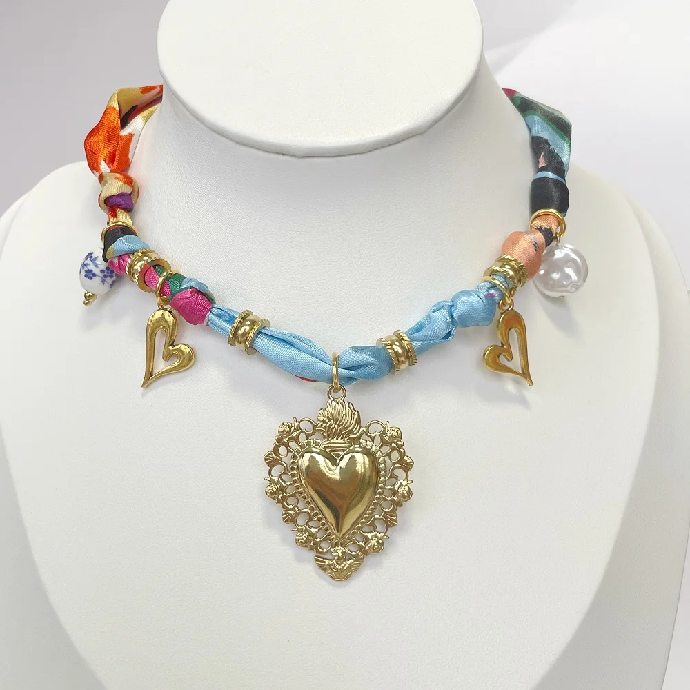 PlatiNum Bandana Necklace - Charms Detail