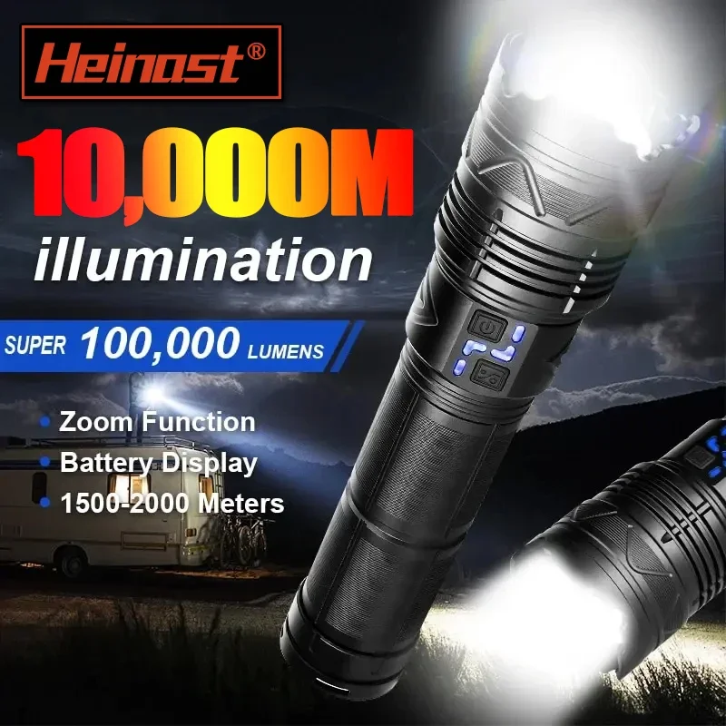 Seutgjie Torcia LED potente professionale ricaricabile 10000 luen tattica ilitare torce con Seutgjie Torcia LED potente professionale ricaricabile 10000 luen tattica ilitare torce con