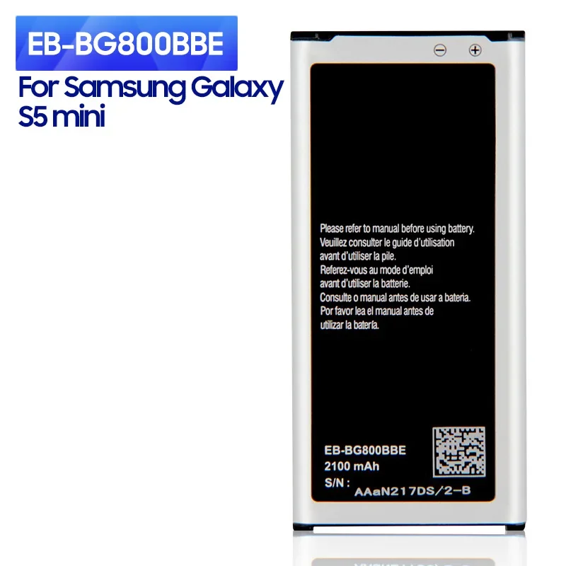 

NEW Replacement Battery For Samsung GALAXY S5 mini S5MINI G870A G870W SM-G800F EB-BG800BBE EB-BG800CBE 2100mAh