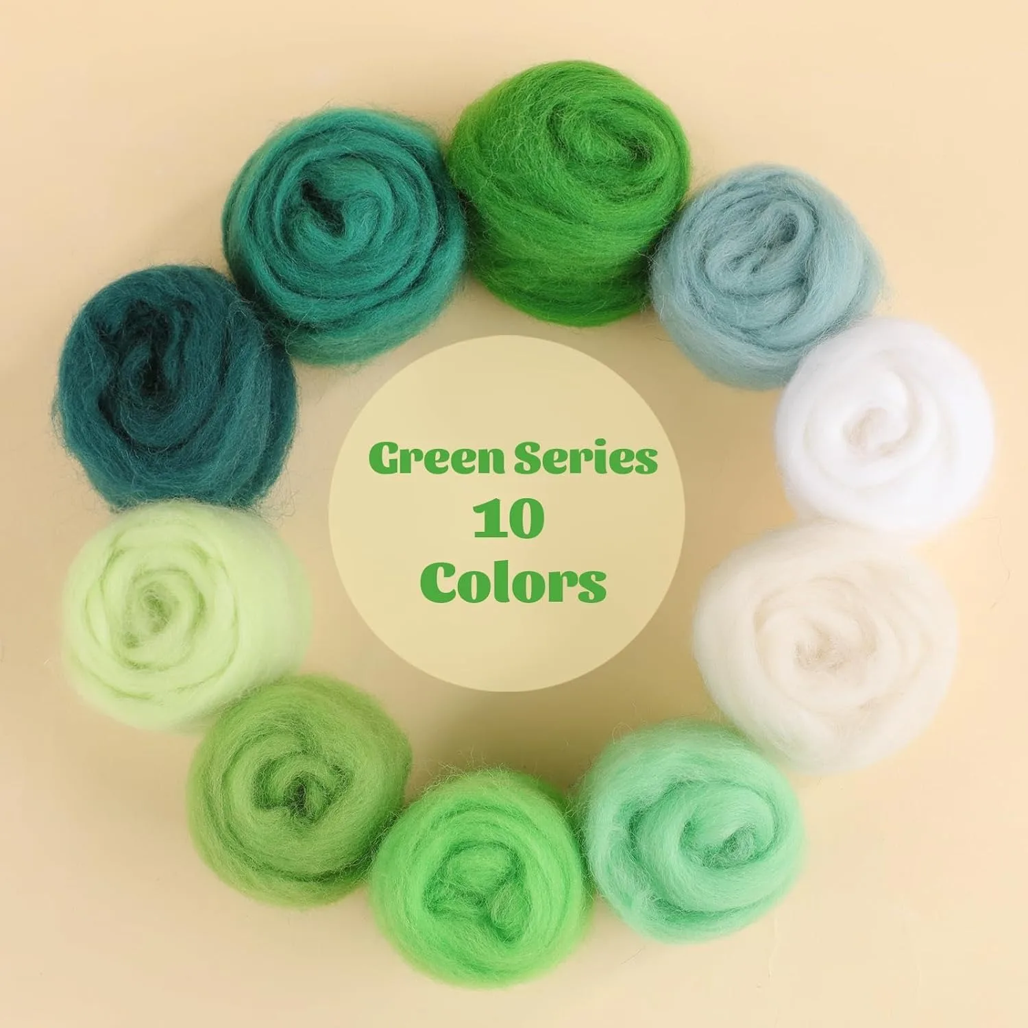 Needle Felting Wool 100g 10 Colors with Needles Supplies Roving Handmade Craft