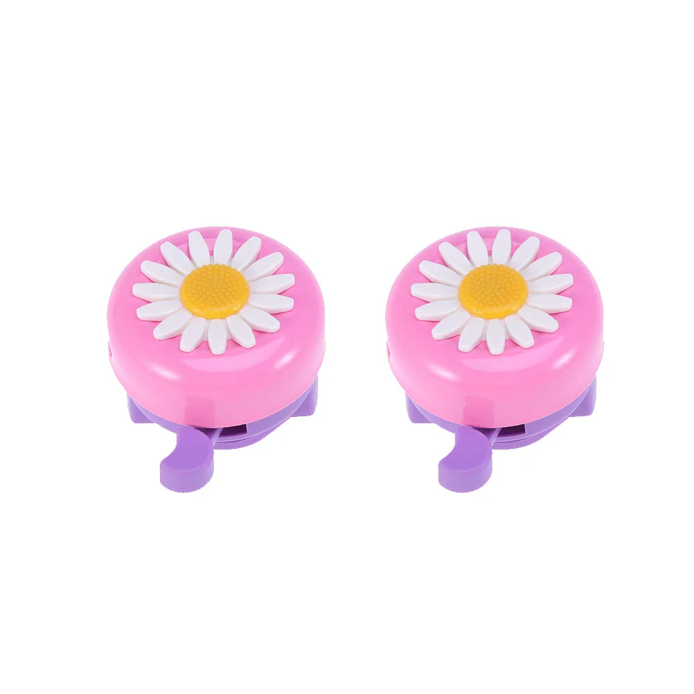 

2pcs Kids Bike Bell with Flower, Handlebar Bell for& Boys, Kids Bike Accessories Cycling Ring Horn (+ Purple )