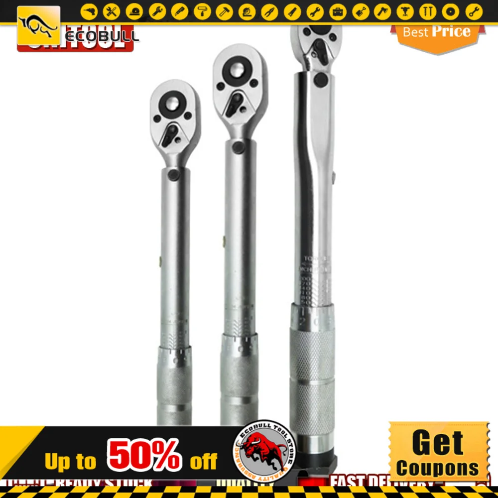 

Torque wrench bike 1/4 3/8 1/2 Square Drive 5-210N.m Two-way Precise Ratchet Wrench Repair Spanner Key Hand Tools