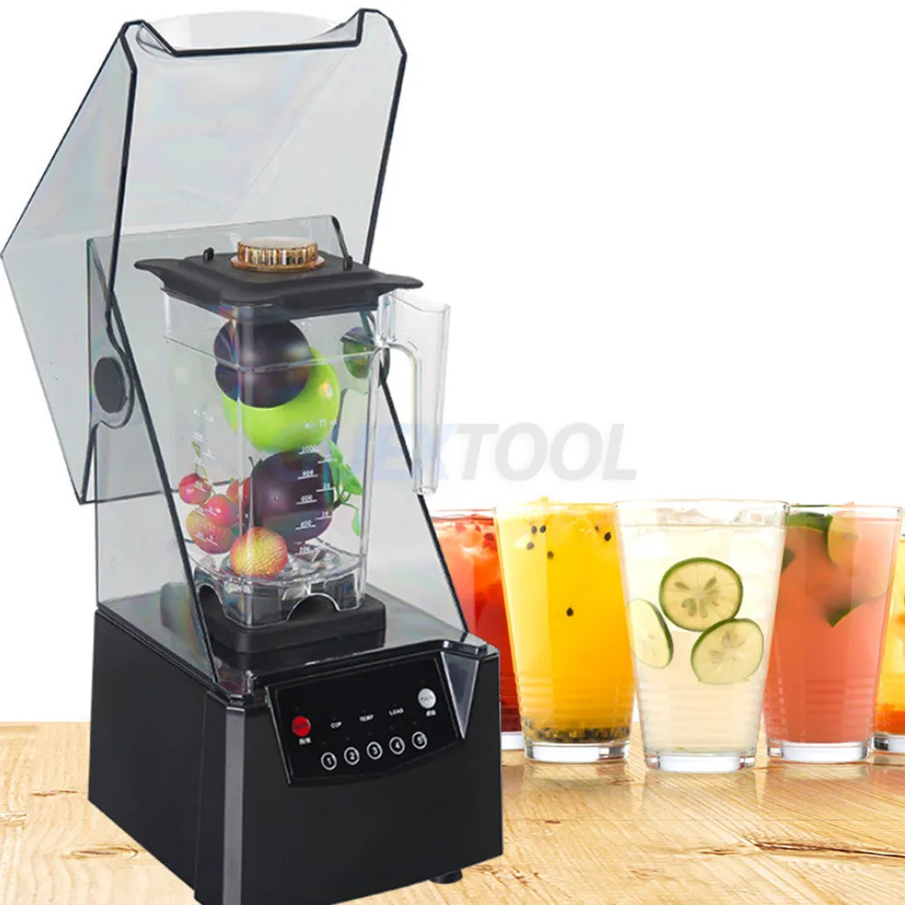 Commercial Blender Juicer Smoothie Machine With Cover Crushed Ice Soy Milk Machine Grains Electric Blender Juicer 3