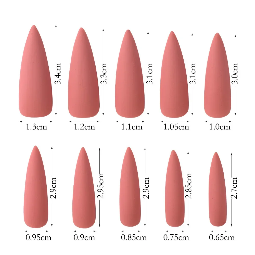 Black Matte False Nail Tips Reusable French Sharp End Stiletto Fake Nails Set Press on Nails 100Pcs/Box fake nails