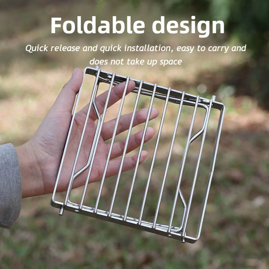 Camping Cookware Set Folding Campfire Grill Stainless Steel Portable Multifunctional High Temperature Corrosion Resistance Outdoor