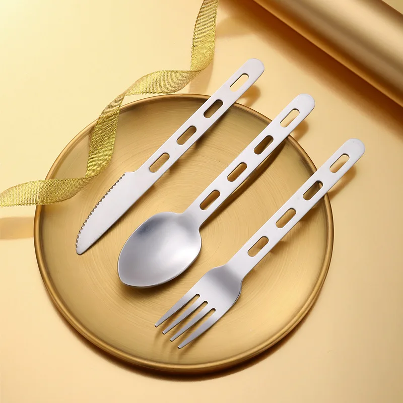Stainless Steel Cutlery Set Knife Fork Spoon 3pcs/set For Home Use Travel Camping Picnic Portable Tableware Set