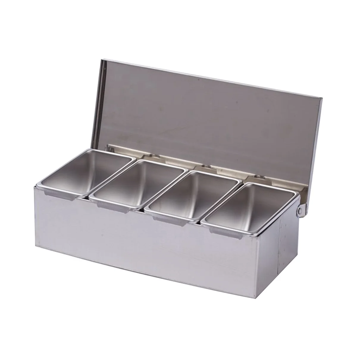 

4-секционная коробка для приправ, коробка для ингредиентов из нержавеющей стали, коробка для сырного соуса, соли, сахара, банка для специй, инструмент для выпечки