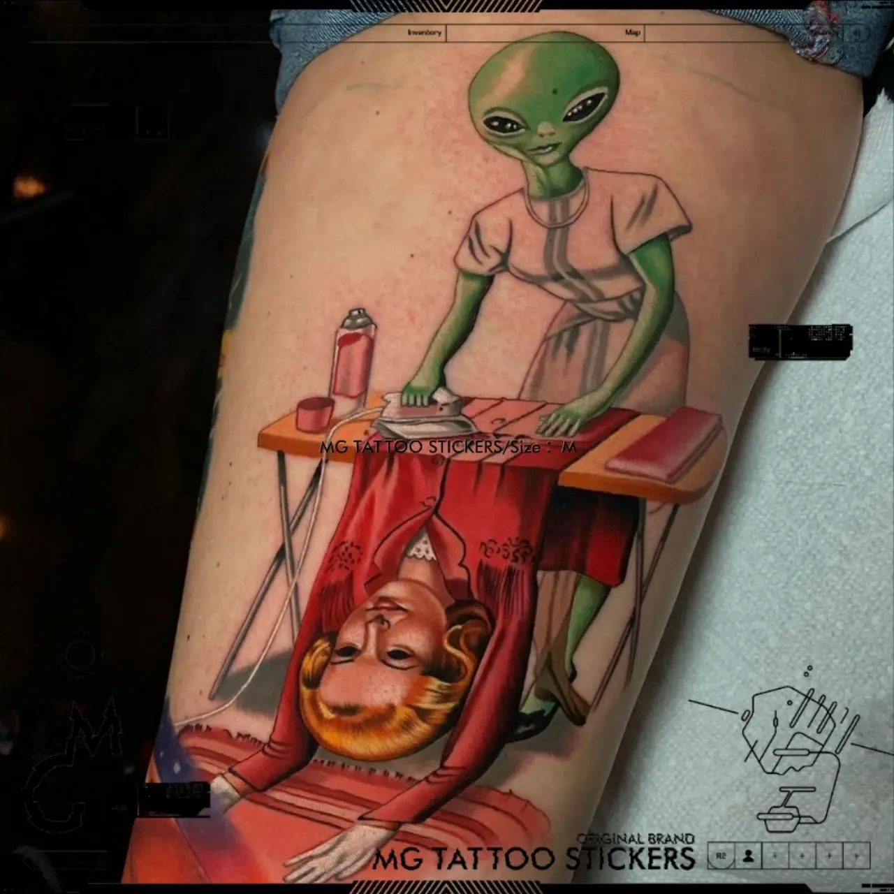 

Horrible Aliens Temporary Tattoo Stickers Arm Cartoon Art Colorful Tattoo Punk Fake Tattoos for Women Festival Cheap Goods