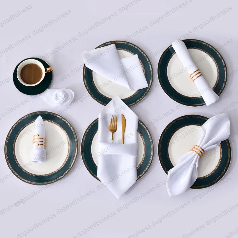 100Pcs 30x30cm Reusable Satin Polyester Napkins for Diner Banquet Wedding Party Home Decor