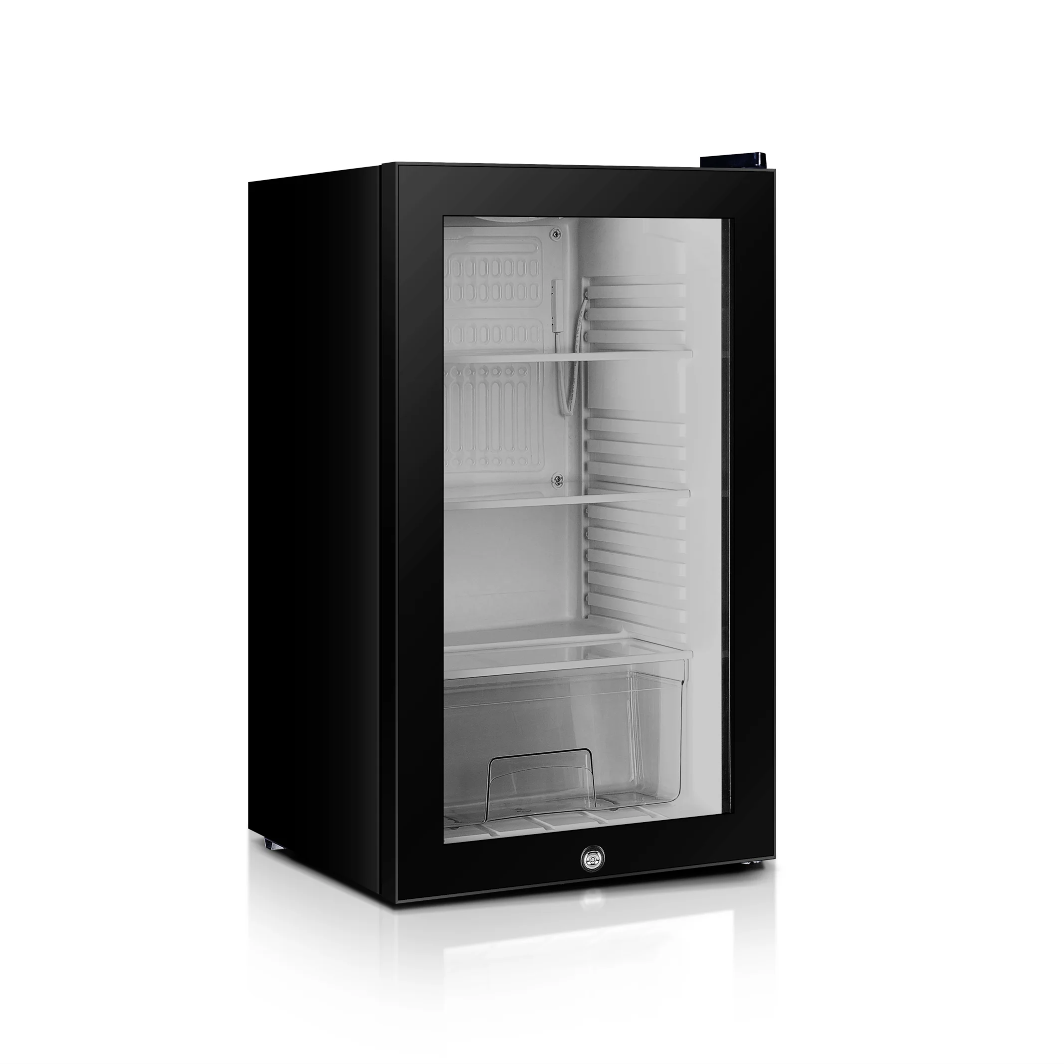 High Quality 95L Hotel No Frost Cooler Fridge Electric Portable with Compressor Living Room Glass Door US Plug Type 1