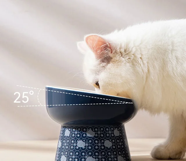 Japanese Style Cat Bowl Ceramic Double Bowl Anti Knock Food Bowl Dog Bowl Cat Drinking Bowl Automatic Drinking Pet Supplies 5