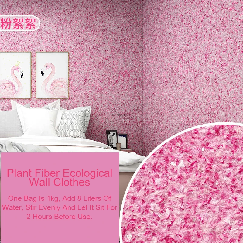 Revestimento de Parede Ecológico de Fibra Vegetal Decoração Natural para Casa Decoração Dura Revestimento de Pintura de Parede Tratamento de Parede de Lama Roupas de Parede Adesivo de Parede Líquido