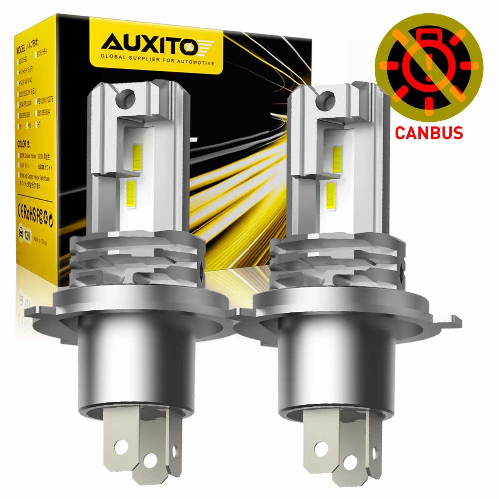 AUXITO 1/2X H4 9003 LED Headlight Bulb CSP Fanless With Canbus High & Low Beam for Audi Honda H4 LED Headlamp for Car Motorcycle