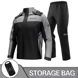 Waterproof Unisex Motorcycle Rain Suit - Jacket & Pants Set - XL (0903 Gary)