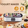Yogurt Maker Hot Sell 2024 Automatic Stainless Steel Electric Home Prices Frozen Ice Cream Machine With 8 Glass Jar Healthy Home 3
