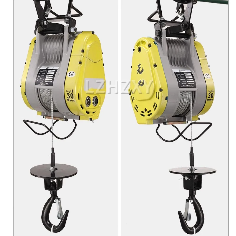 

100kg 300kg Hoist Portable Suspended Small Hoist Ultra High Efficiency Cable Winch Mini Electric Hoist Crane