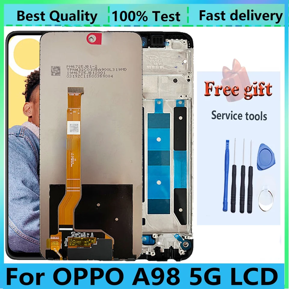 Pantalla Completa Original Con Marco LCD Y Táctil Para OPPO Reno4 5G – Negro (Service Pack