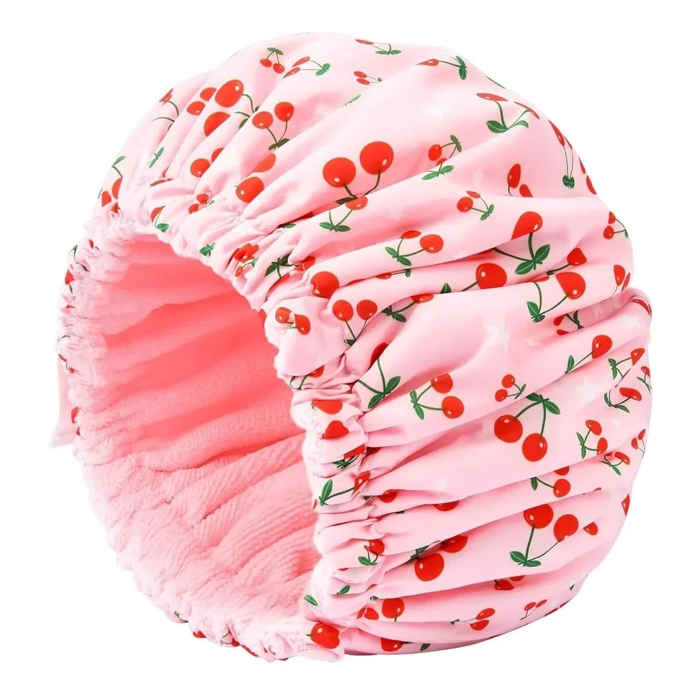 3 in 1 Women Waterproof Shower Cap Adjustable Polyester Absorbent Ultra Fine Fiber Dry Hair Bath Cap Hair Bonnet for Sleeping