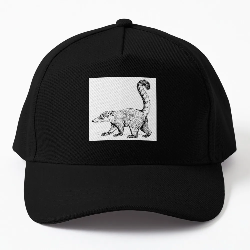 

Coati in black and white background Baseball Cap New In Hat Luxury Man Hat Snap Back Hat Hat Women Men's
