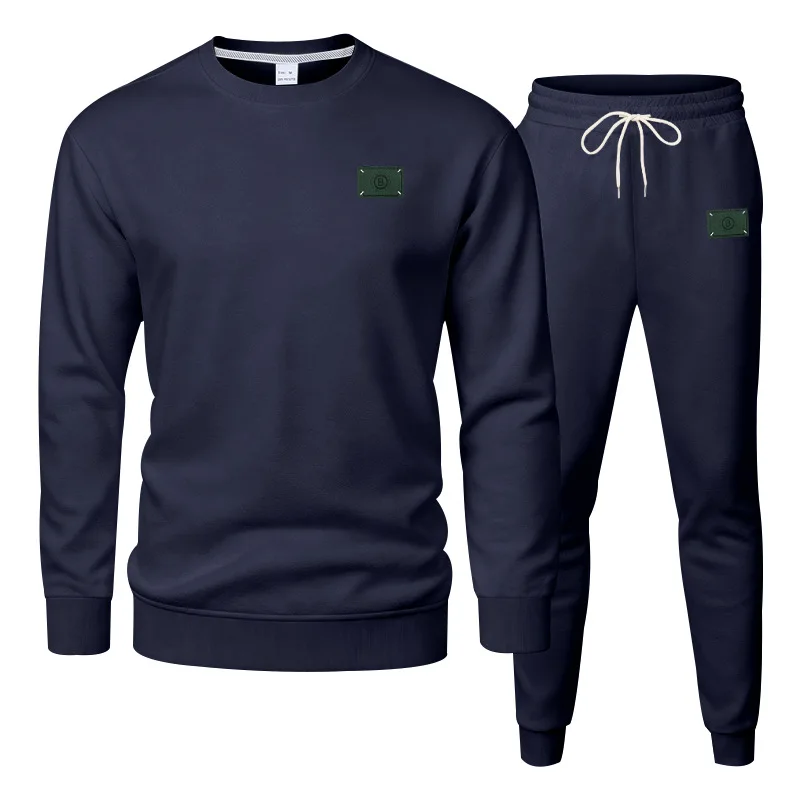 2025 herbst Winter Männer Strickwaren Set Rundhals Pullover Hosen Zwei Stück Outfit Lässige Sportswear Streetwear Fashion – Detail 19