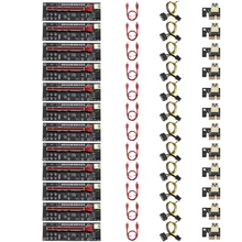 

10pc PCIE Riser 011 Pro plus With Colorful Flash LED PCI Express Graphics Expansion Card Adapter PCI-E 16X Riser For Mining