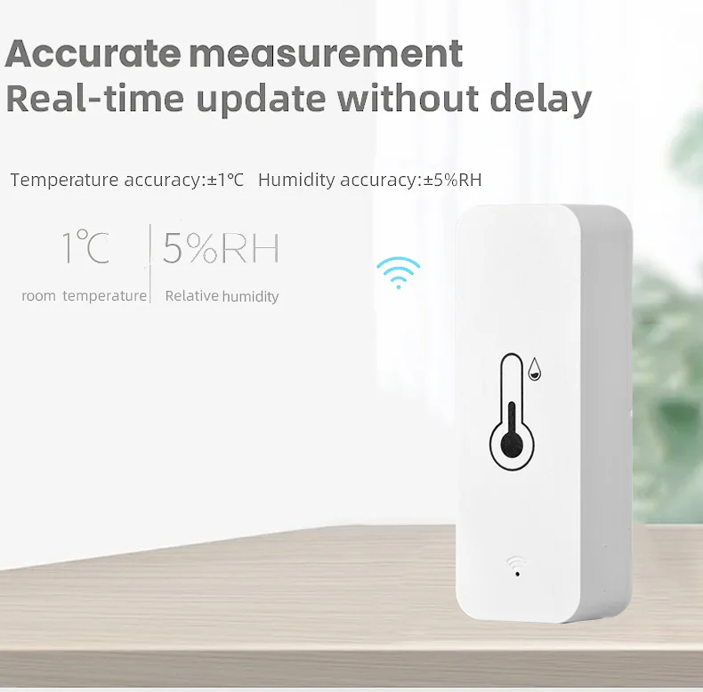 S086be50bfd3c47b8b5542576be3b66d18 Tuya Smart Temperature And Humidity Sensor WiFi APP Remote Monitor For Smart Home Work With Alexa Google Real Time Monitoring