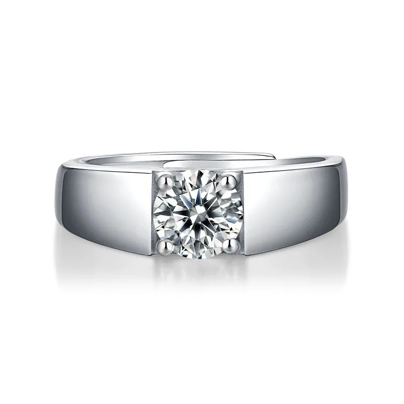 Nabest Ins Hot 925 Sterling Silver VVS Moissanite Diamond Ring Men Wedding Male Wedding Fine Jewelry Adjustable Mossanite Rings 4
