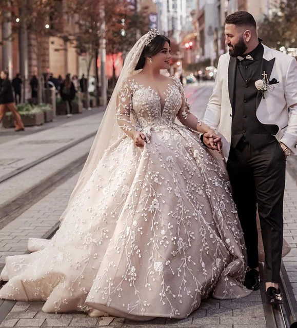 plus size wedding dresses with color