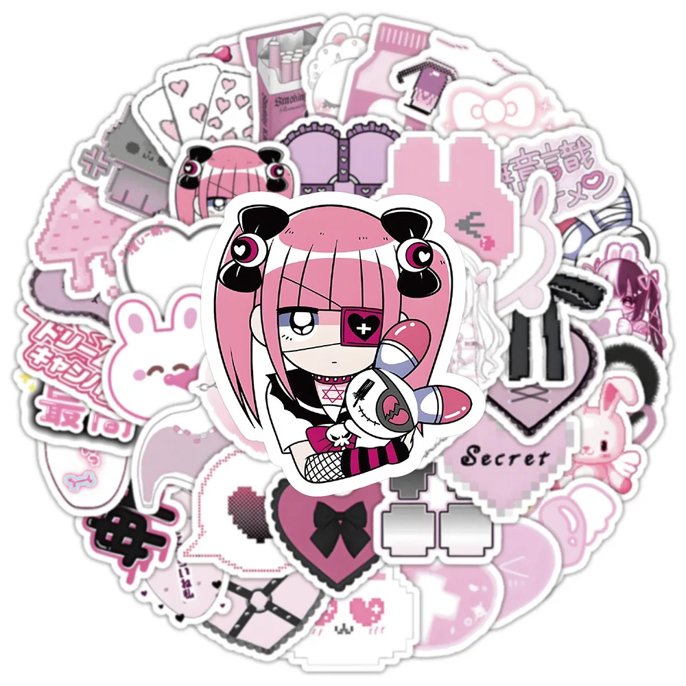 10/50/100 Stück Anime Mädchen Goth Hexe Mädchen Aufkleber Spielzeug Wasserdicht Coole Graffiti Skateboard Laptop Motorrad Vinyl Kawaii Aufkleber