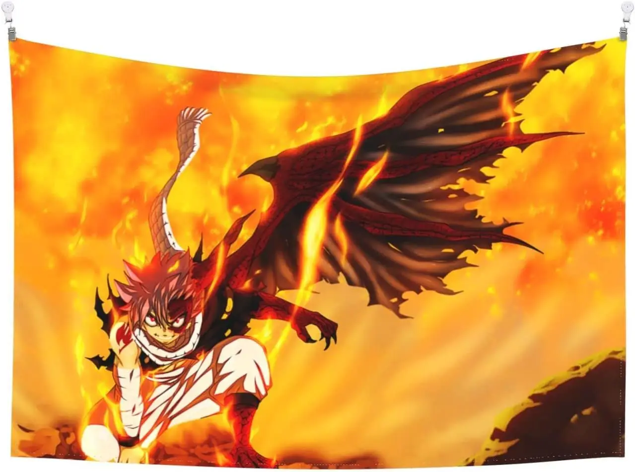 Trippy Natsu Dragneel x Igneel Fairy Tail Tapestry - AnimeBape