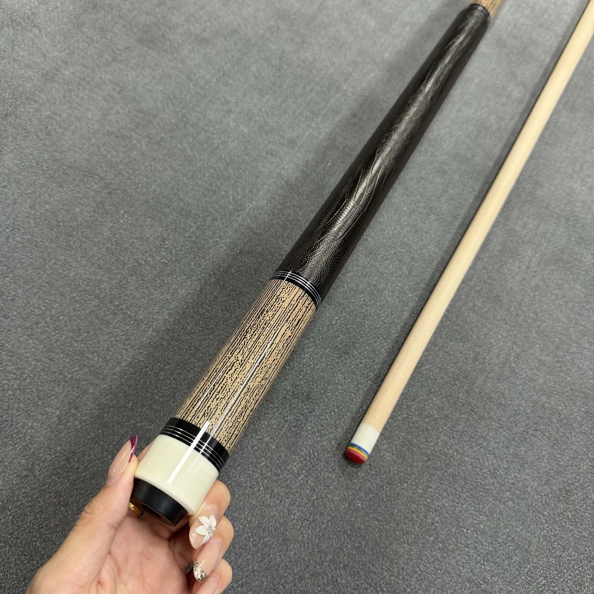 프로페셔널 1/2 메이플 당구 스틱, 헤드 직경 12.5mm, 미끄럼 방지 손잡이, 휴대 용이, 당구 애호가에게 적합