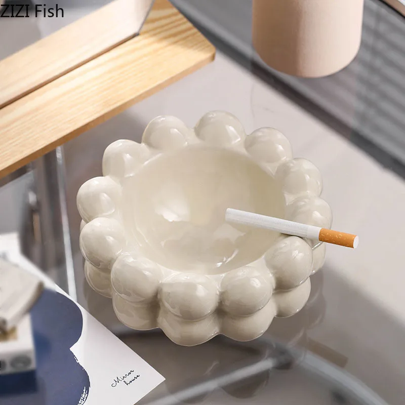Creative Bubble Ball Circle Ashtray Ceramic Ash Tray Office Table Smoking Accessories for Weed Ashtrays Gift for Boyfriend
