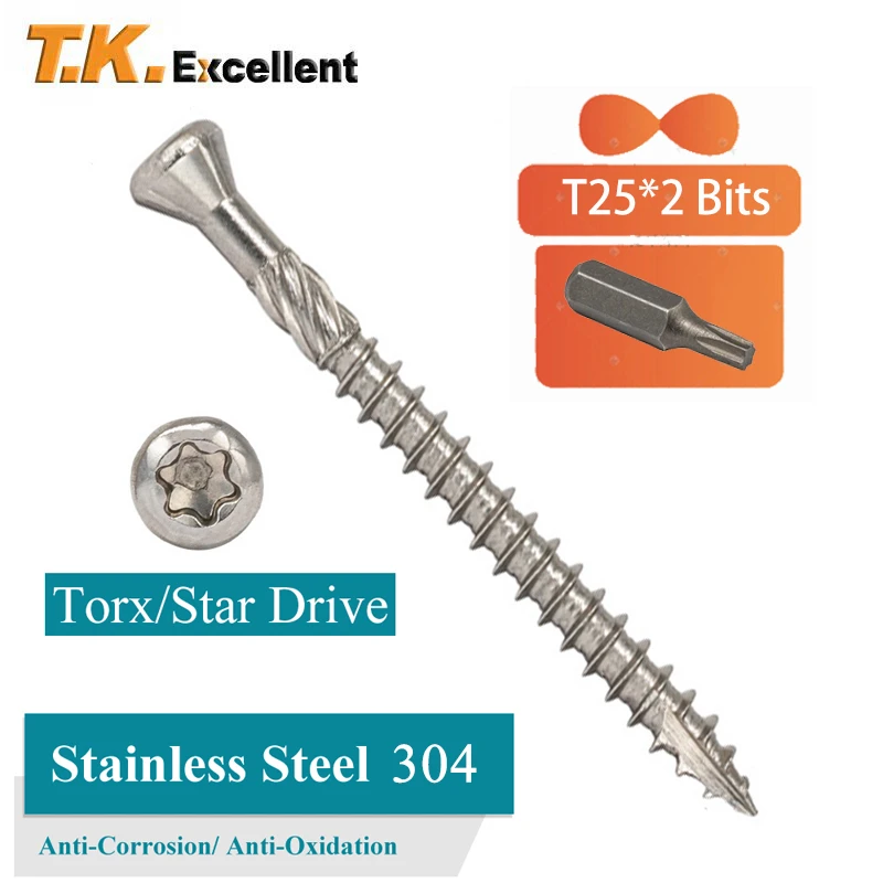 Stainless Torx Screws Wood 316 304 Marine Deck Screws Stainless