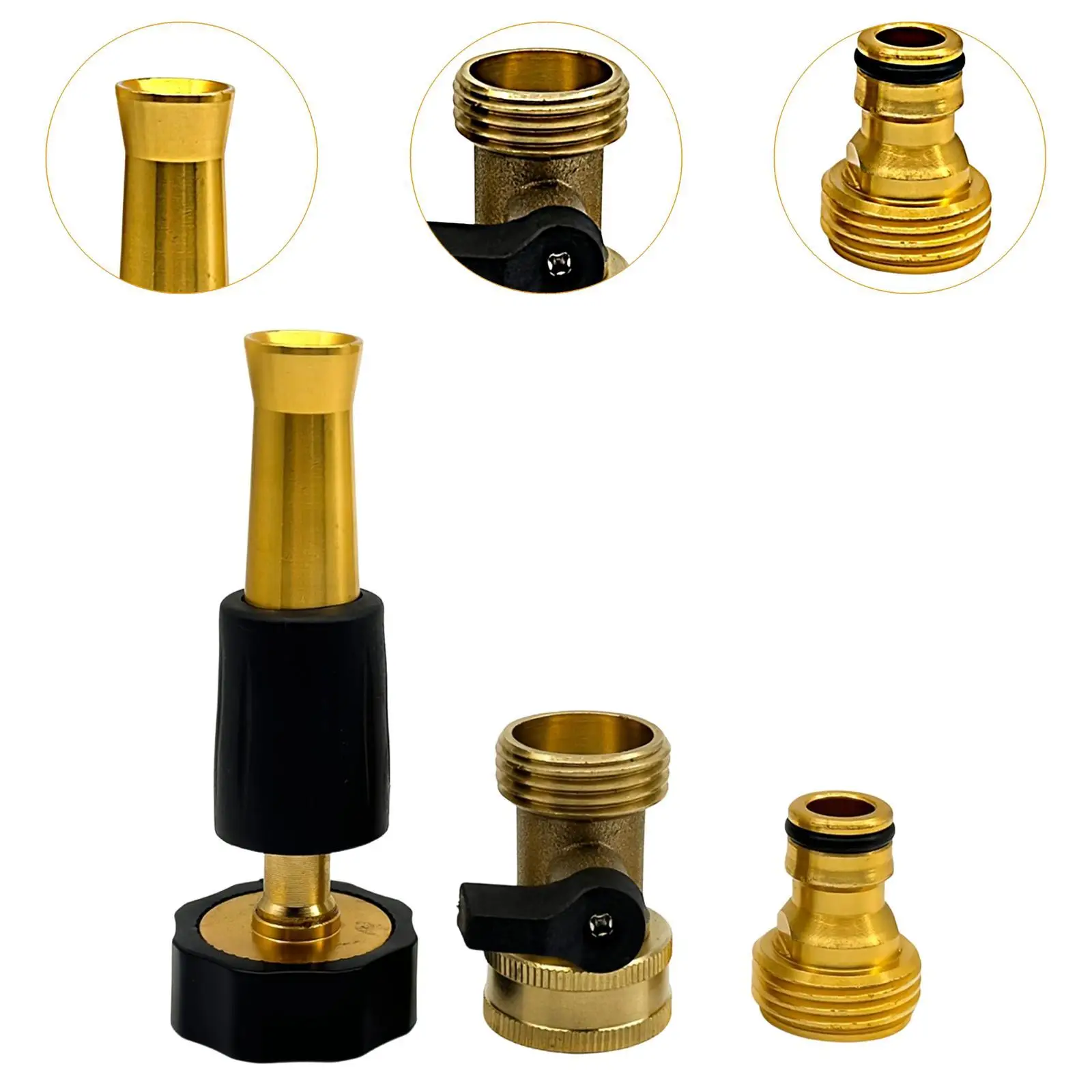 Practical Metal Garden Hose Spray Nozzle Adapter Heavy Duty with Valve Watering Tool for Outdoor Garden Automatic Watering Practical Metal Garden Hose Spray Nozzle Adapter Heavy Duty with Valve Watering Tool for Outdoor Garden Automatic Watering