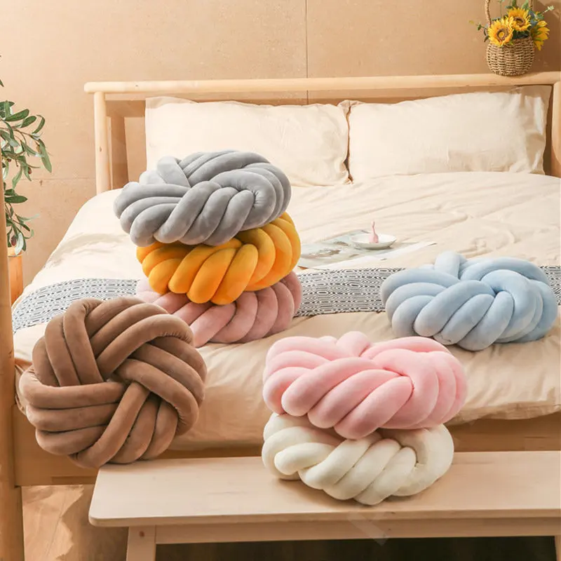 35CM Decorative Cushion for Sofa Cotton Cute Knot Throw Pillow Back ...