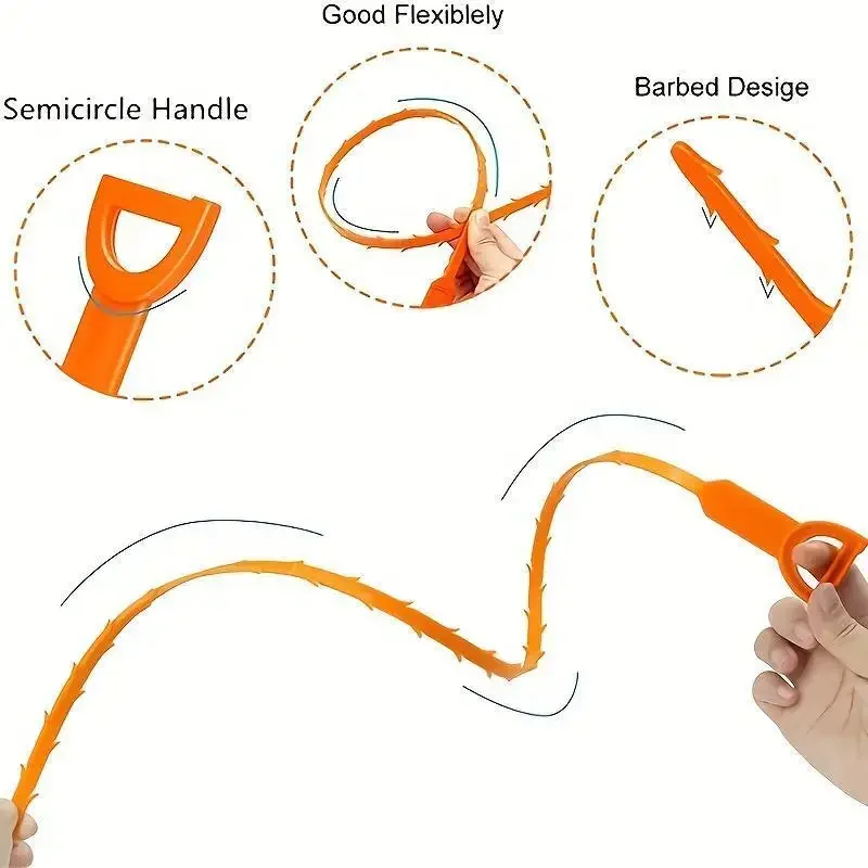 Household Drain Cleaner Tool For Hair Clog Removal Wash Basin Pipe Unclogging Cleaning Kit